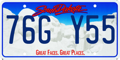 SD license plate 76GY55