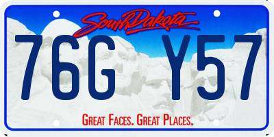 SD license plate 76GY57