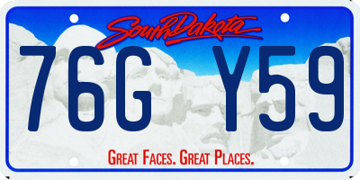 SD license plate 76GY59