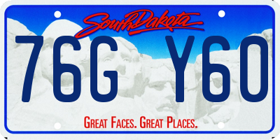 SD license plate 76GY60