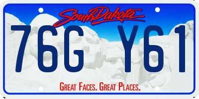 SD license plate 76GY61