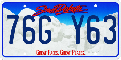 SD license plate 76GY63