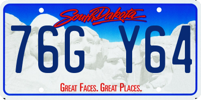 SD license plate 76GY64