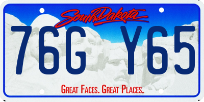 SD license plate 76GY65
