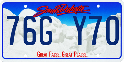 SD license plate 76GY70