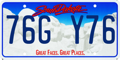 SD license plate 76GY76