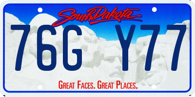 SD license plate 76GY77