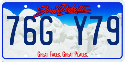SD license plate 76GY79