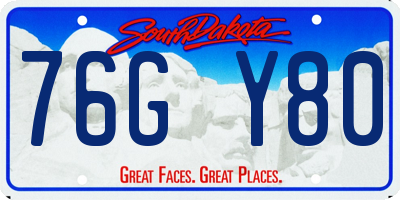 SD license plate 76GY80