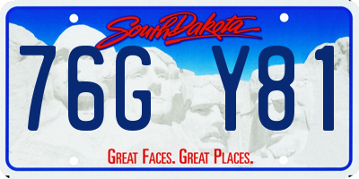SD license plate 76GY81