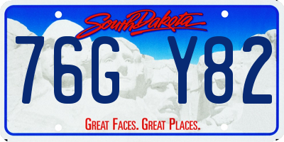 SD license plate 76GY82