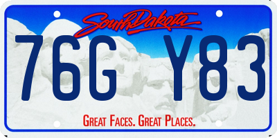 SD license plate 76GY83