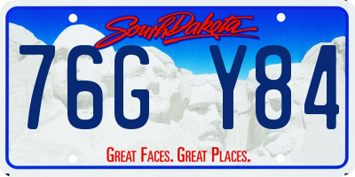 SD license plate 76GY84