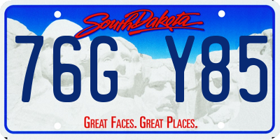 SD license plate 76GY85