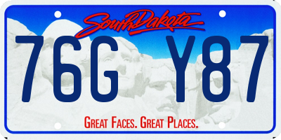 SD license plate 76GY87