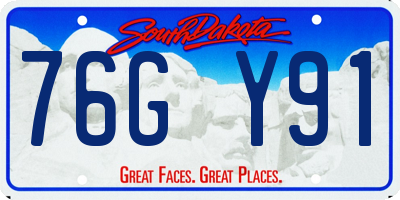 SD license plate 76GY91