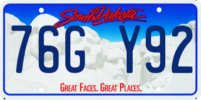 SD license plate 76GY92