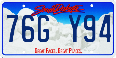 SD license plate 76GY94