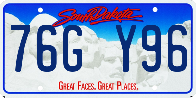 SD license plate 76GY96