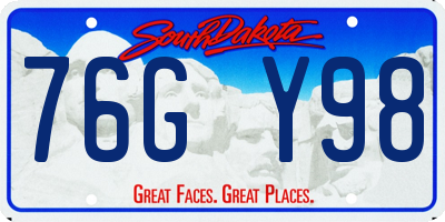 SD license plate 76GY98