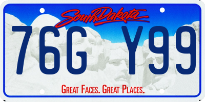 SD license plate 76GY99