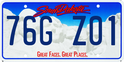 SD license plate 76GZ01