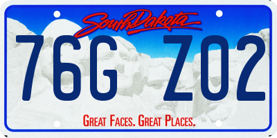 SD license plate 76GZ02