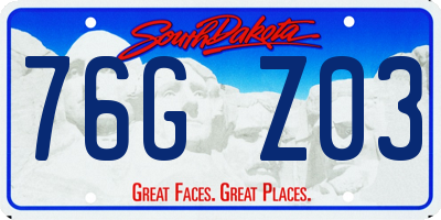 SD license plate 76GZ03