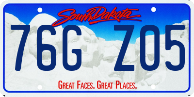 SD license plate 76GZ05
