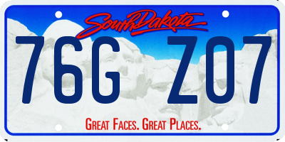 SD license plate 76GZ07