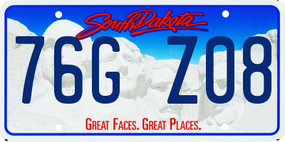SD license plate 76GZ08