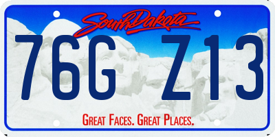 SD license plate 76GZ13