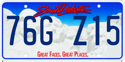 SD license plate 76GZ15
