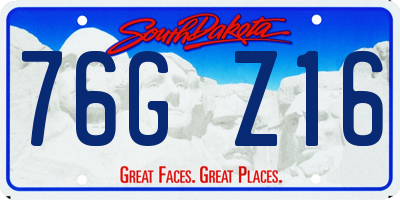 SD license plate 76GZ16