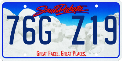 SD license plate 76GZ19