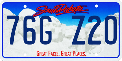 SD license plate 76GZ20