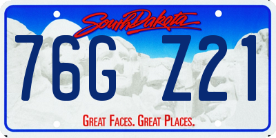 SD license plate 76GZ21