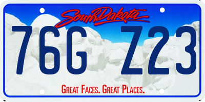 SD license plate 76GZ23
