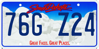 SD license plate 76GZ24