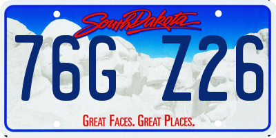 SD license plate 76GZ26