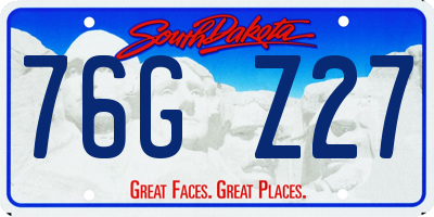 SD license plate 76GZ27