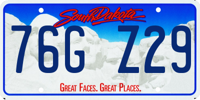 SD license plate 76GZ29