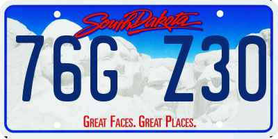 SD license plate 76GZ30