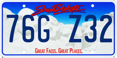 SD license plate 76GZ32
