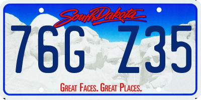 SD license plate 76GZ35