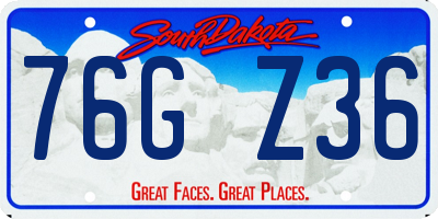 SD license plate 76GZ36