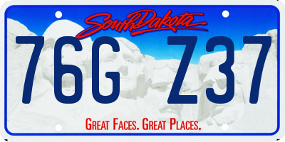 SD license plate 76GZ37