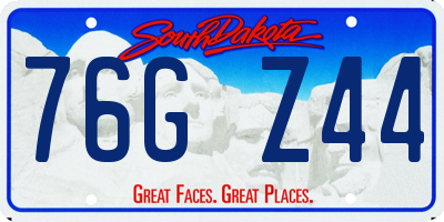 SD license plate 76GZ44