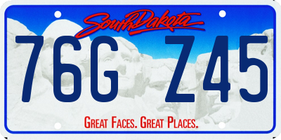SD license plate 76GZ45