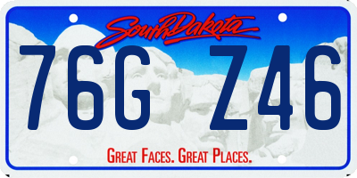 SD license plate 76GZ46
